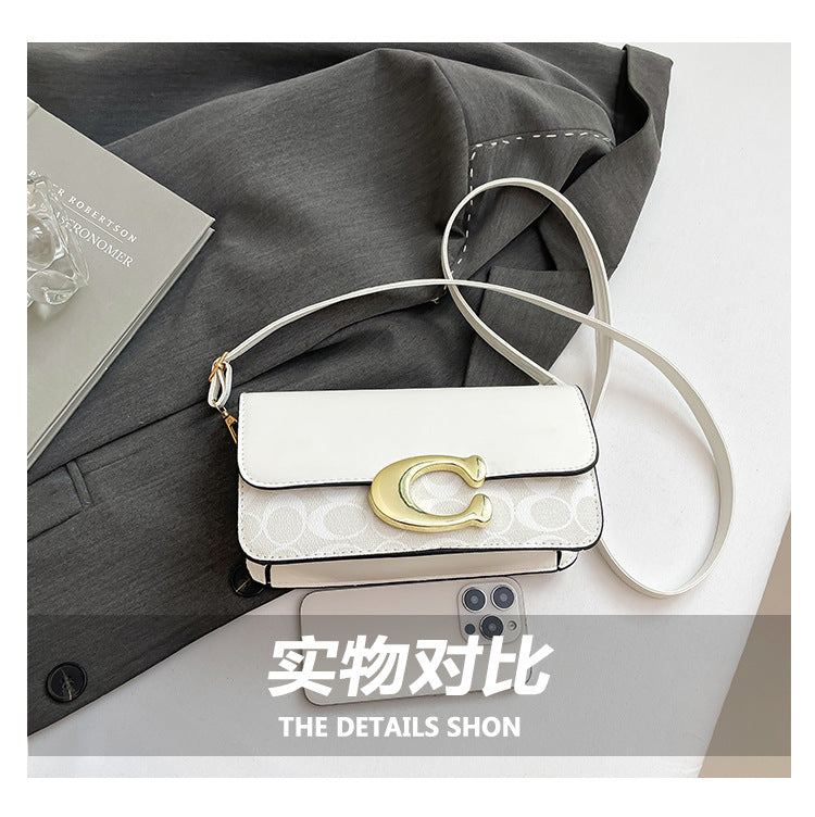 Chic Monogram Flap Crossbody Bag with Gold Hardware