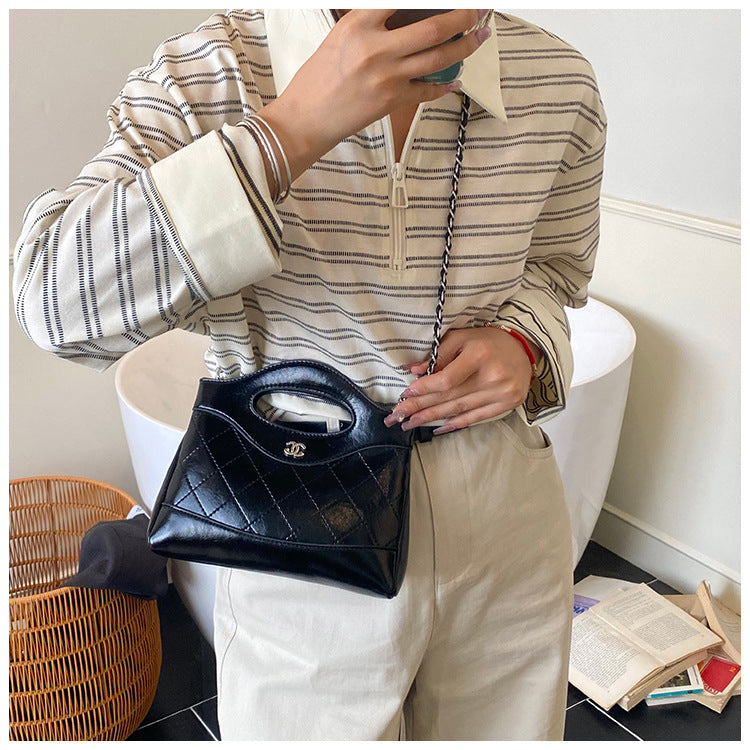 Quilted Flap Top-Handle Bag with Half-Chain Hybrid Strap & Adjustable Belt