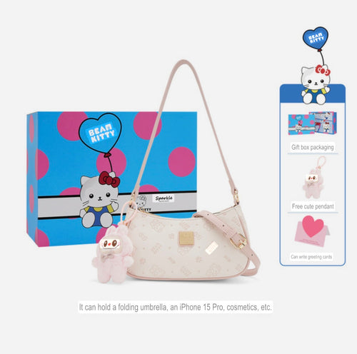 Beam Kitty Crescent Shoulder Bag with Pendant