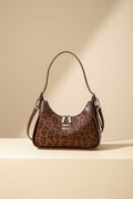 Chic Leopard Print Crescent Hobo Bag with Dual Straps
