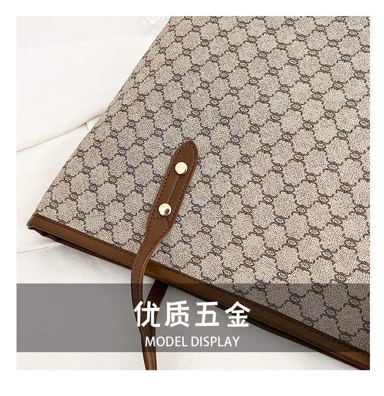 Classic Geometric Pattern Large Capacity Shoulder Tote