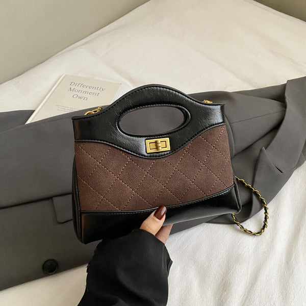 Quilted Flap Top-Handle Bag with Half-Chain Hybrid Strap & Adjustable Belt
