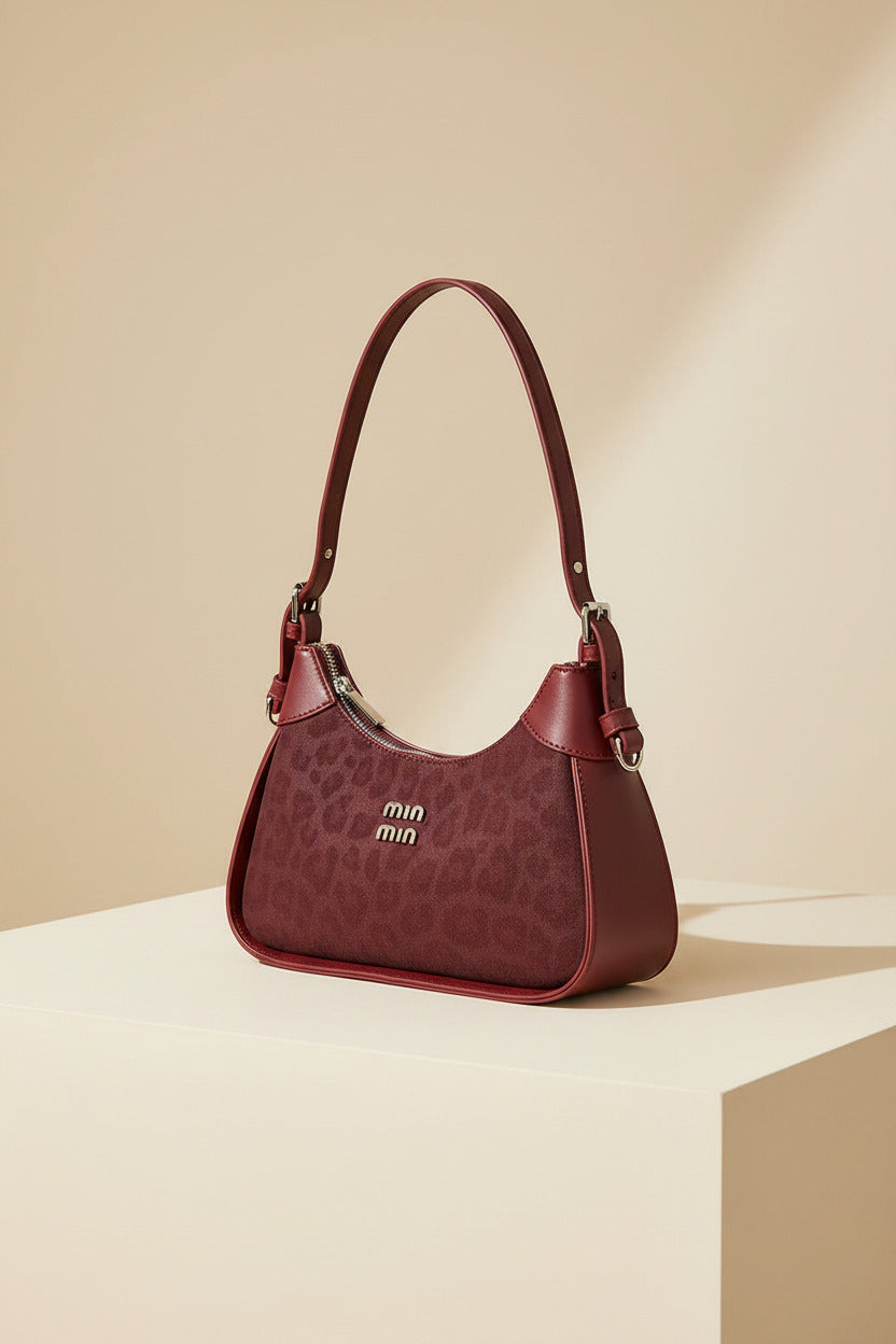 Chic Leopard Print Crescent Hobo Bag with Dual Straps