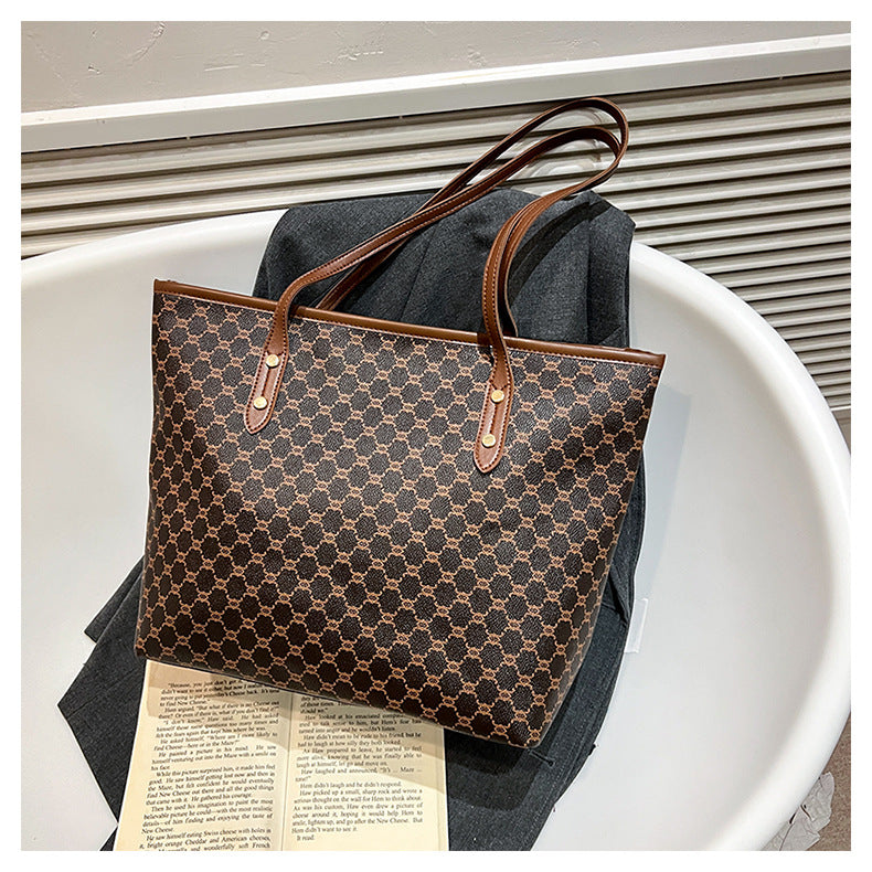 Classic Geometric Pattern Large Capacity Shoulder Tote