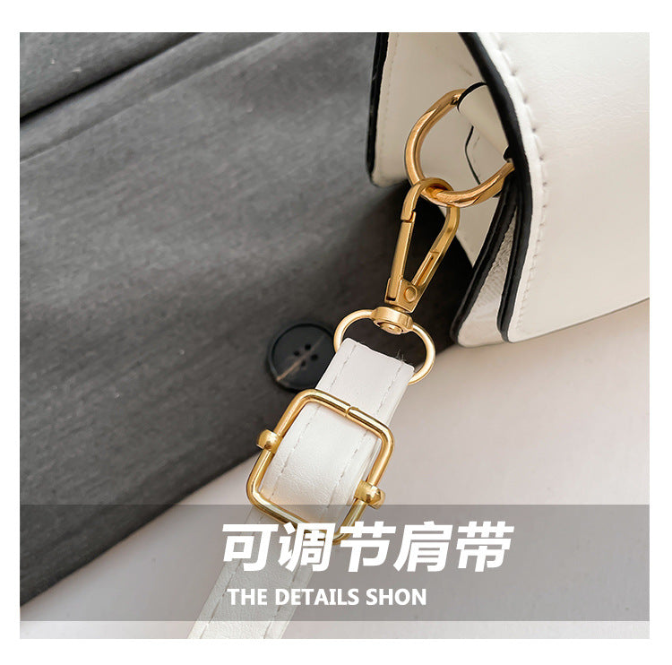 Chic Monogram Flap Crossbody Bag with Gold Hardware