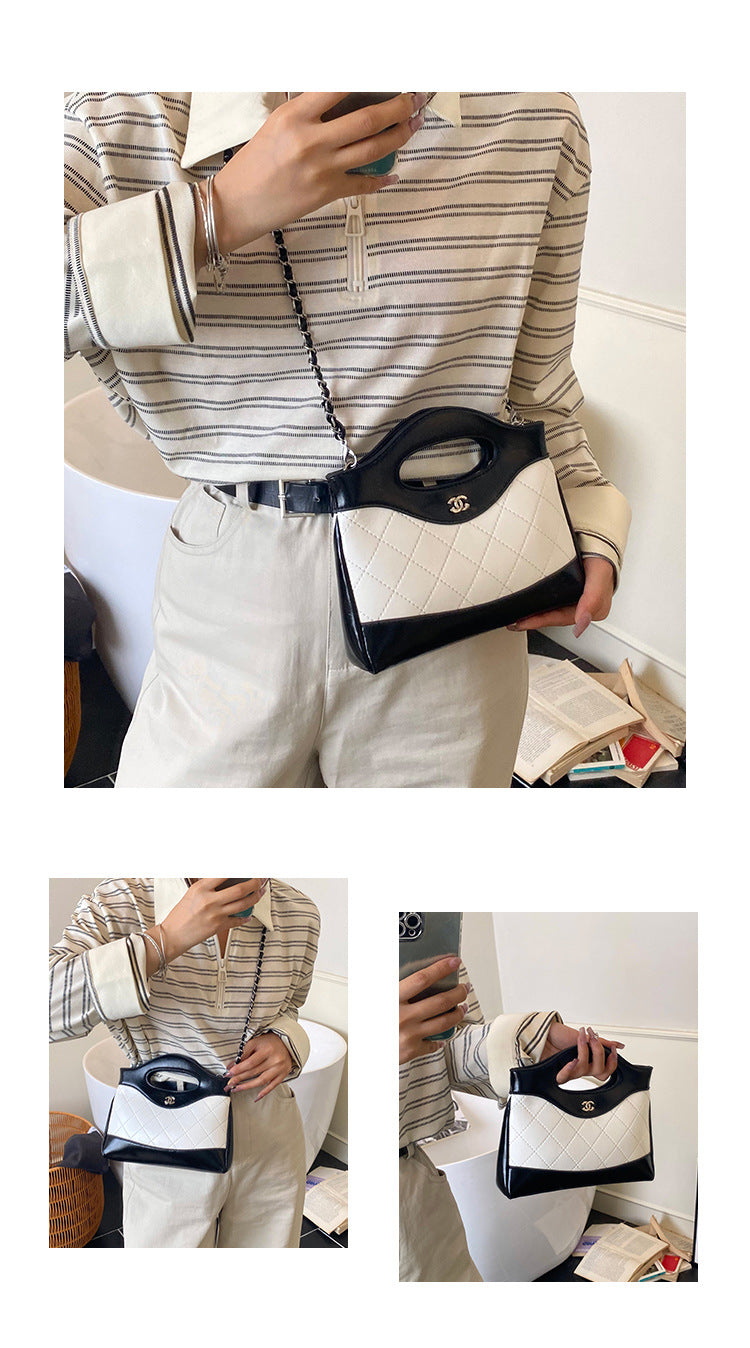 Quilted Flap Top-Handle Bag with Half-Chain Hybrid Strap & Adjustable Belt