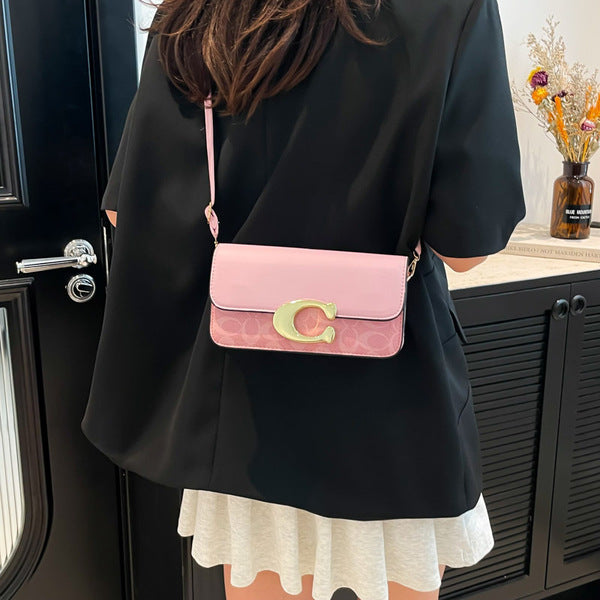 Chic Monogram Flap Crossbody Bag with Gold Hardware
