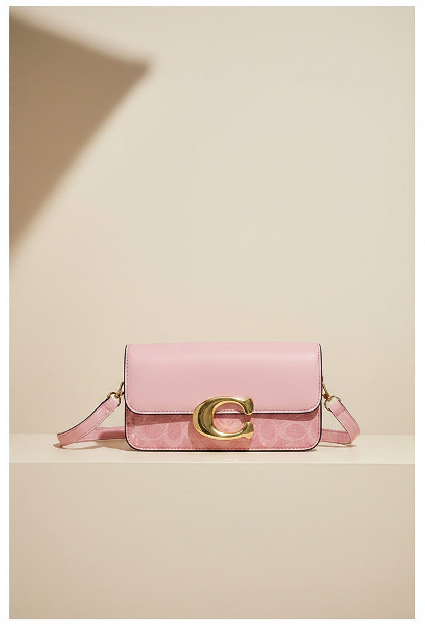 Chic Monogram Flap Crossbody Bag with Gold Hardware