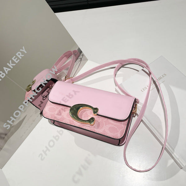Chic Monogram Flap Crossbody Bag with Gold Hardware