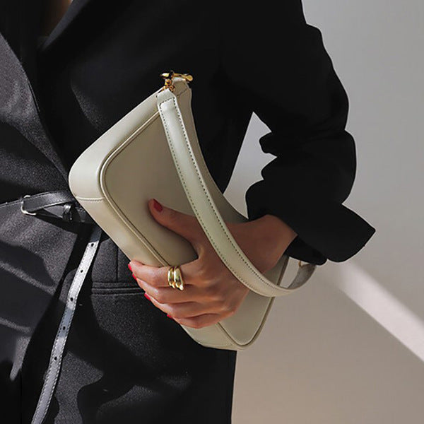 Minimalist Crescent Shoulder Bag with Chain Strap