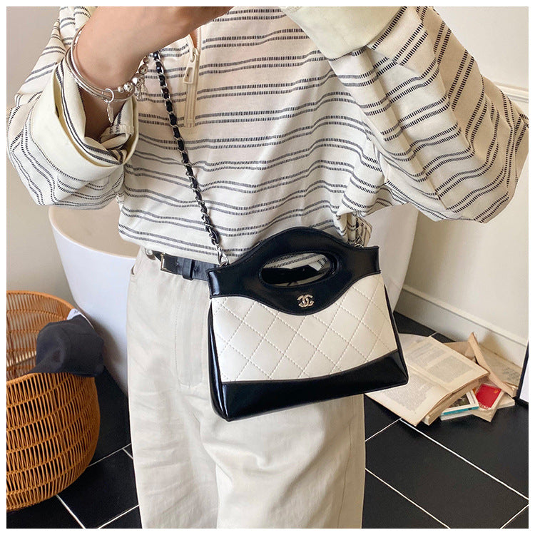 Quilted Flap Top-Handle Bag with Half-Chain Hybrid Strap & Adjustable Belt