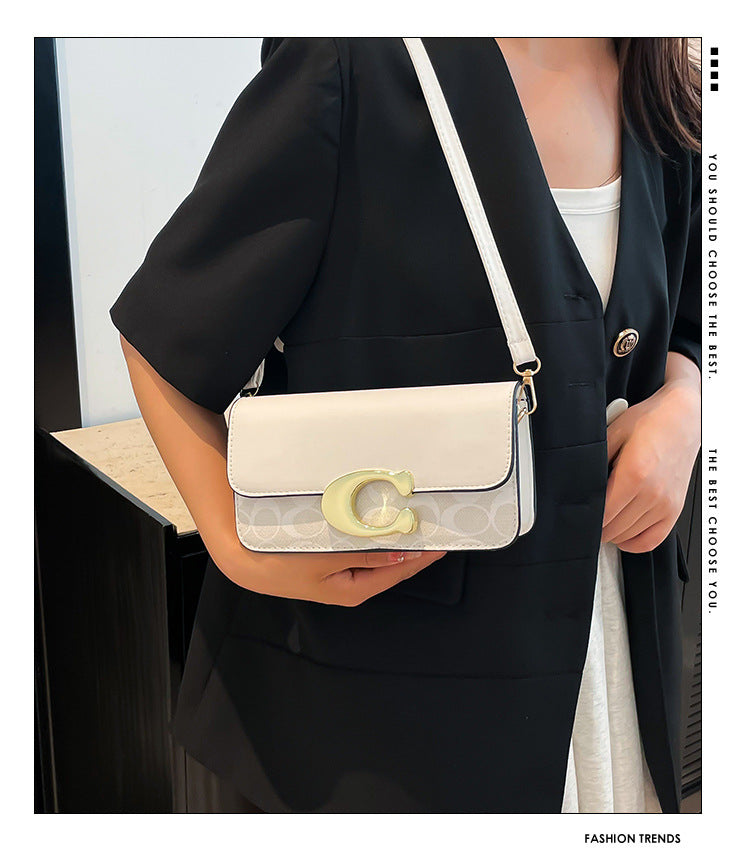 Chic Monogram Flap Crossbody Bag with Gold Hardware