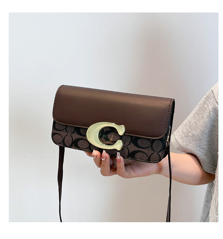 Chic Monogram Flap Crossbody Bag with Gold Hardware