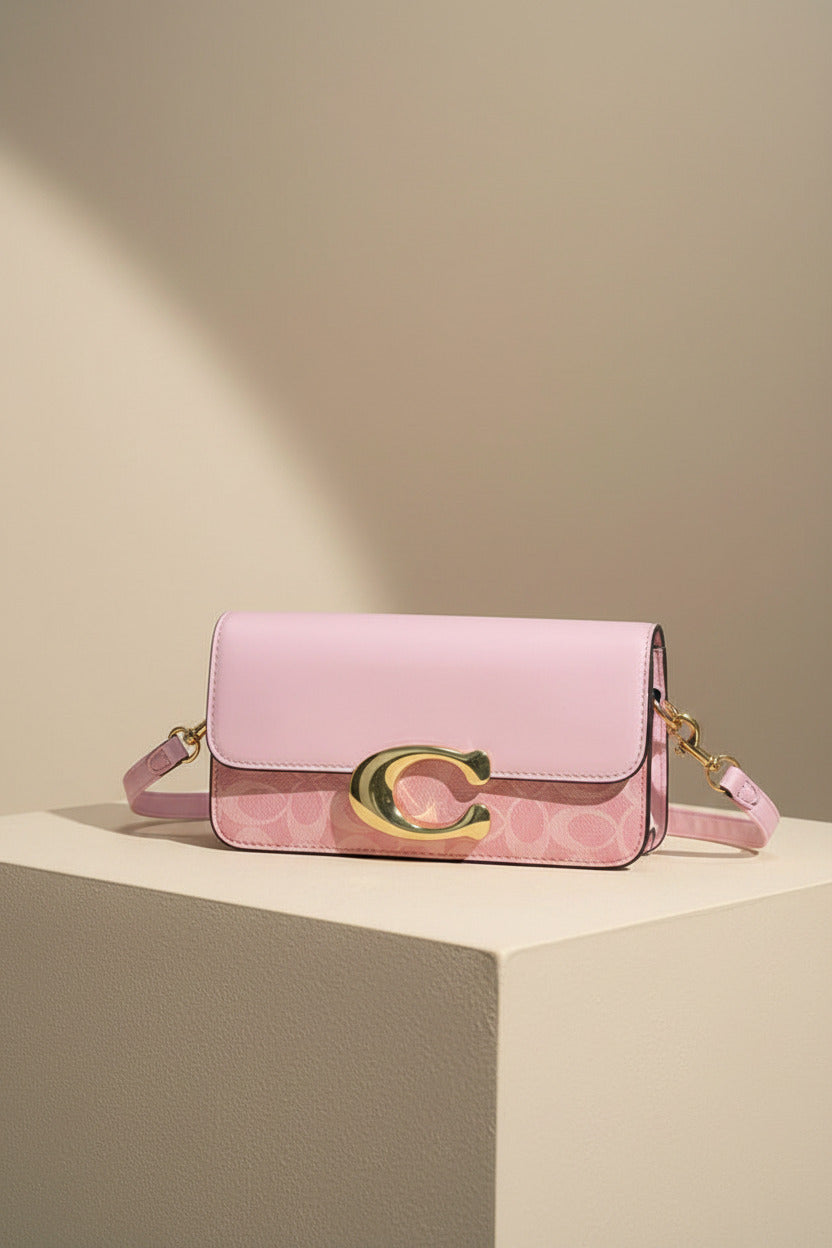 Chic Monogram Flap Crossbody Bag with Gold Hardware