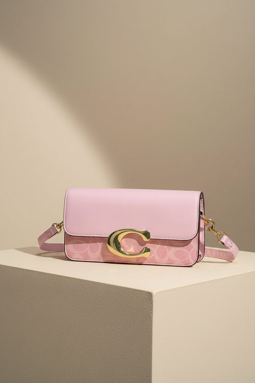 Chic Monogram Flap Crossbody Bag with Gold Hardware