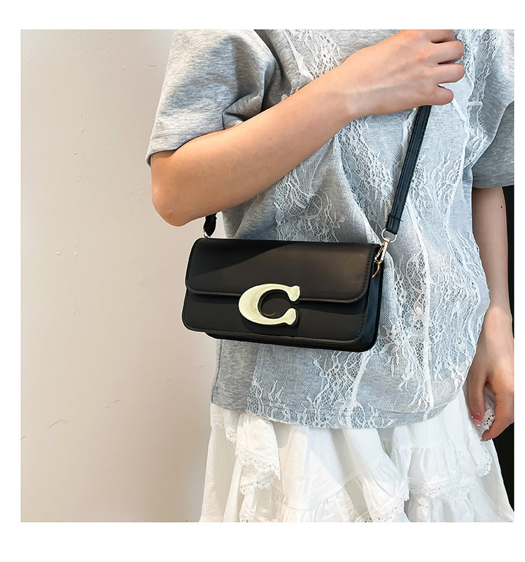 Chic Monogram Flap Crossbody Bag with Gold Hardware