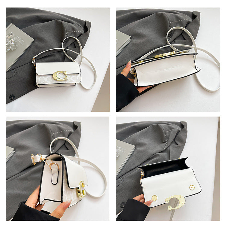 Chic Monogram Flap Crossbody Bag with Gold Hardware