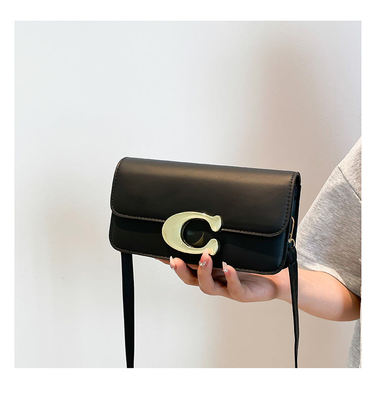 Chic Monogram Flap Crossbody Bag with Gold Hardware
