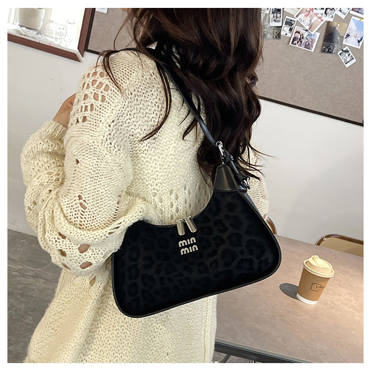 Chic Leopard Print Crescent Hobo Bag with Dual Straps