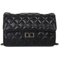 Classic Quilted Flap Shoulder Bag with Metallic Chain Strap