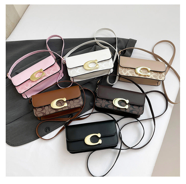 Chic Monogram Flap Crossbody Bag with Gold Hardware