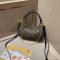 Classic Monogram Crescent Hobo Bag with Chain Accent (BOX AND DUST BAG INCLUDED)