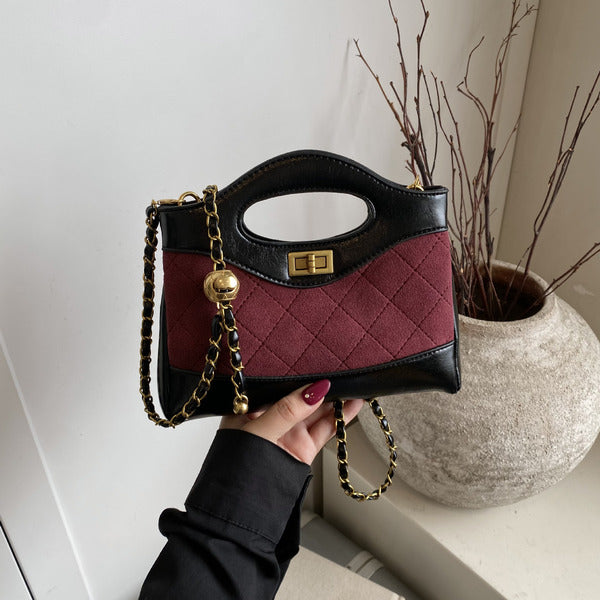 Quilted Flap Top-Handle Bag with Half-Chain Hybrid Strap & Adjustable Belt