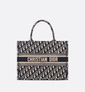 Christian Dior Book Tote in Blue Dior Oblique Embroidery