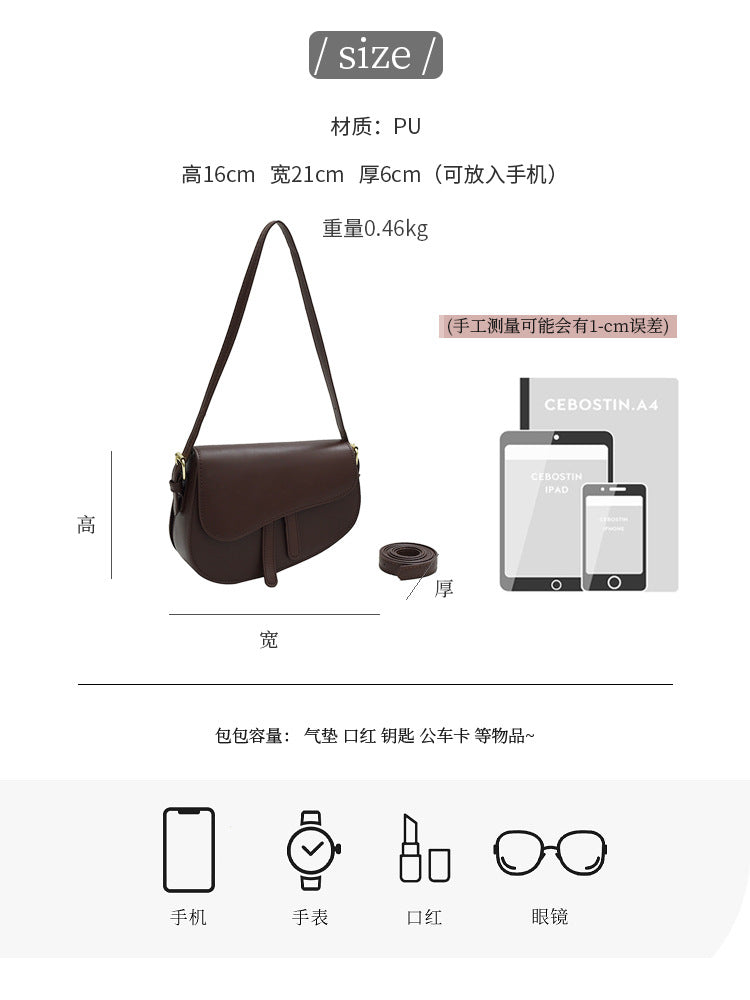 Classic Saddle Flap Crossbody Bag