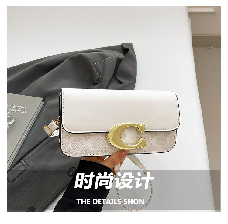 Chic Monogram Flap Crossbody Bag with Gold Hardware
