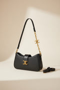 Chic Triomphe Clasp Shoulder Bag with Chain & Belt Straps