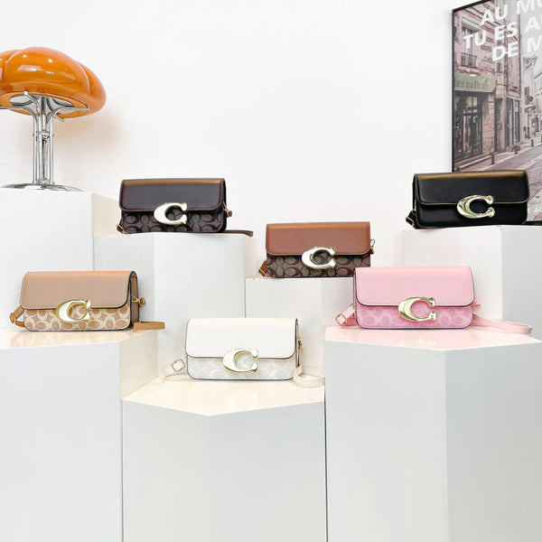 Chic Monogram Flap Crossbody Bag with Gold Hardware